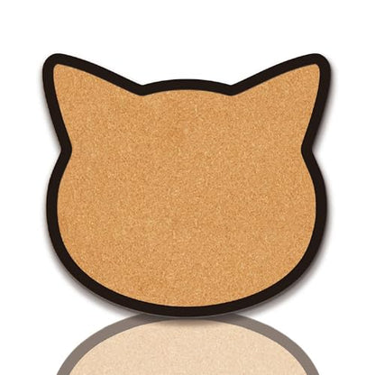 CRASPIRE Cat Pin Cork Board 9.8 X 10.6 Inch Wall Mounted Framed Bulletin Display Boards Wooden Decorative Memory Memo Brooch Lapel Pins Holder Storage for Home Office School Classroom Decoration - style: Cat Head
