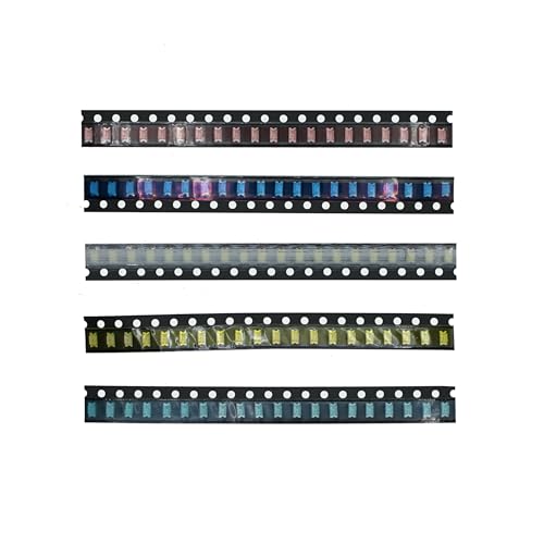 5 Colors x 20 Pcs =100pcs, 1206 SMD LED Diode Lights Chips Assorted Kits (Surface Mount) for PCB DC 20mA 20mA High Intensity Lighting Components Light Emitting Diodes - size: 1206