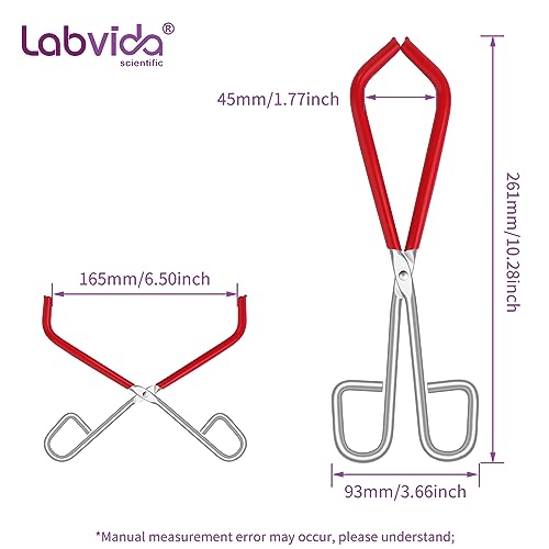 Labs Beaker Tongs, Red Rubber Coated Ends, Nickel Plated 1/4" Steel, for 50mL - 2000mL Capacity, Durable Beaker Clip Pliers Tool Used in Laboratories and Household - style: 1 PC of Lab Beaker Tong