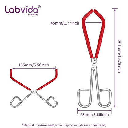 Labs Beaker Tongs, Red Rubber Coated Ends, Nickel Plated 1/4" Steel, for 50mL - 2000mL Capacity, Durable Beaker Clip Pliers Tool Used in Laboratories and Household - style: 1 PC of Lab Beaker Tong