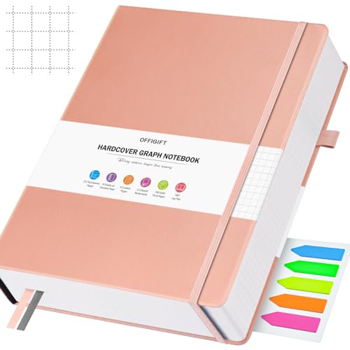 Graph Paper Notebook A4, 312 Numbered Pages Squared Grid Journal 8.5" x 11" - color: Pink, size: A4