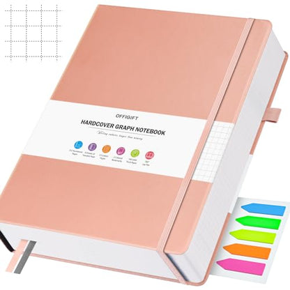 Graph Paper Notebook A4, 312 Numbered Pages Squared Grid Journal 8.5" x 11" - color: Pink, size: A4