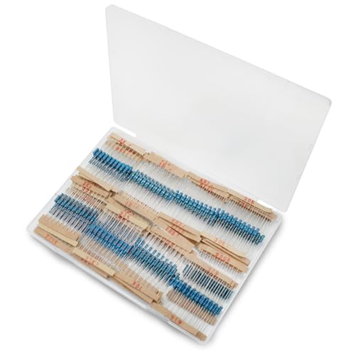 600 Pcs 1/2W 1% Tolerance 1~4.7M Ohm Metal Film Resistor Resistance Kit, 60 Values Each 10 Pcs - color: 600 pcs, size: 1/2W 1~4.7MΩ