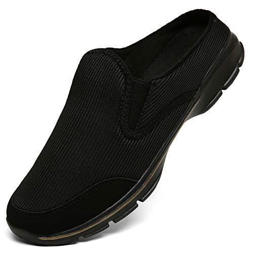 INMINPIN Unisex Slippers Casual Clog House Shoes Comfort Slip-On Walking Mules with Indoor Outdoor Anti-Skid Sole for Men and Women - color: Black Plush, size: 11.5 Women/10 Men