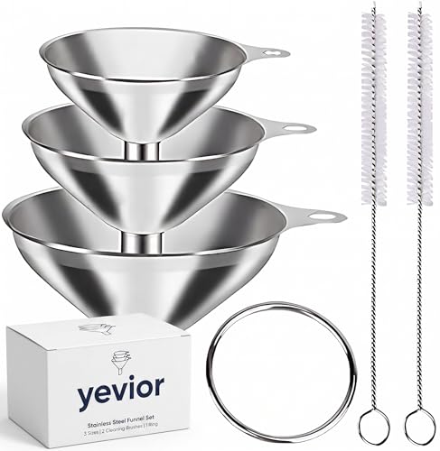 Small Funnels for Filling Bottles Stainless Steel Kitchen Funnels (Short) - size: Short-handled