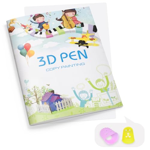 Dayker 3D Printing Drawing Book, Reusable 40 Vibrant Patterns Template - color: White