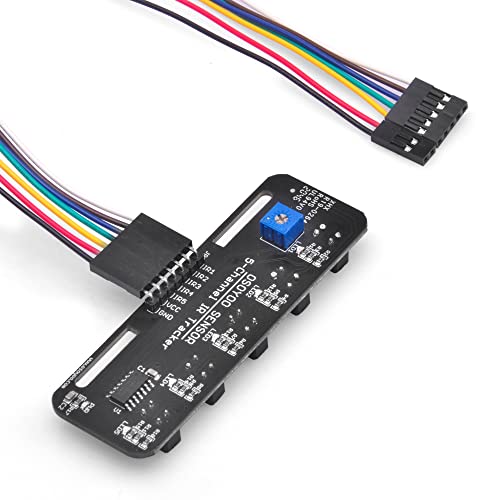 OSOYOO Infrared Line Tracking Sensor Module + 7 Pin 25cm Female to Female Jumper Wire, 5-Channel Infrared IR Line Reflection Tracker Sensor 3.3V-5V, Smart Car Black White Line Detection Tracing