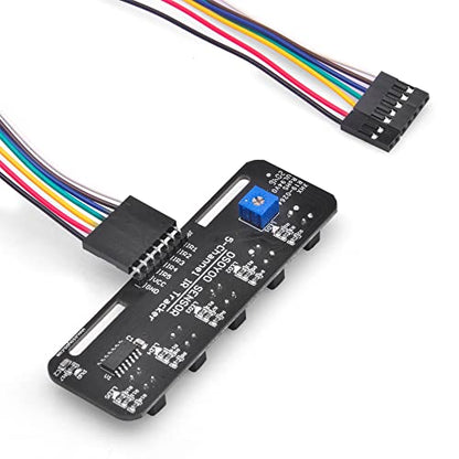 OSOYOO Infrared Line Tracking Sensor Module + 7 Pin 25cm Female to Female Jumper Wire, 5-Channel Infrared IR Line Reflection Tracker Sensor 3.3V-5V, Smart Car Black White Line Detection Tracing