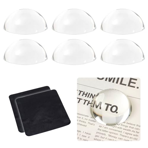 6 Pcs 1.96 Crystal Dome Magnifier Paperweights - Glass Paperweight