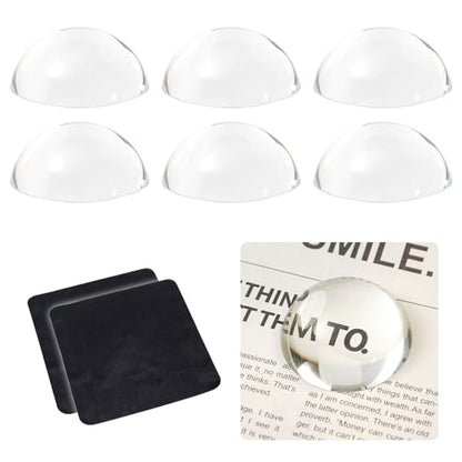 6 Pcs 1.96 Crystal Dome Magnifier Paperweights - Glass Paperweight