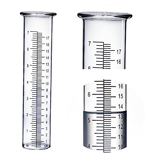 BIUWING Plastic rain Gauge Replacement Tube, 7'' Capacity rain gauges Tubes for Yard Garden Outdoor Home, Best Rated, No Frost Freeze Crack, Not Fragile (2 pcs) - color: 2 Pcs Plastic Rain Gauge Replacement Tube