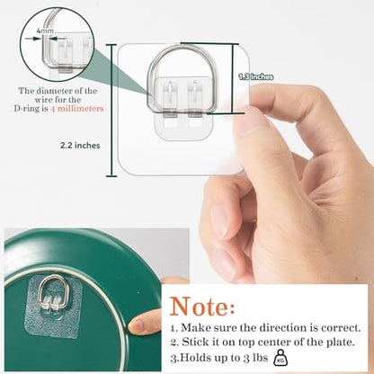 20 Pack Premium Adhesive Plate Hangers for the Wall