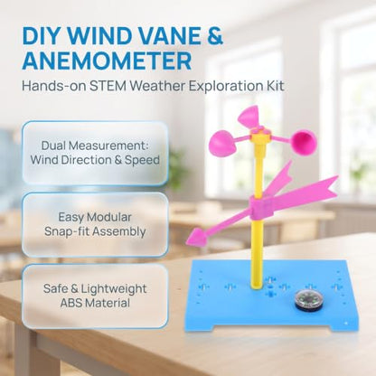 TOYANDONA 6 Sets Wind Vane Educational Toys for Kids Brain Toy Powder Anemometer Classroom Tools Weather Vane Developmental Toys Instruments Squiz Toys Manual Material Package Plastic Child