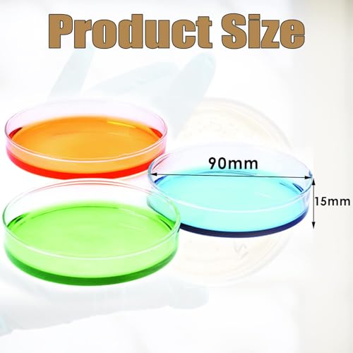 50 Pack 90 x 15mm Plastic Petri Dishes with Lids - size: 50pcs 90MM