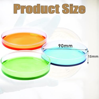 50 Pack 90 x 15mm Plastic Petri Dishes with Lids - size: 50pcs 90MM