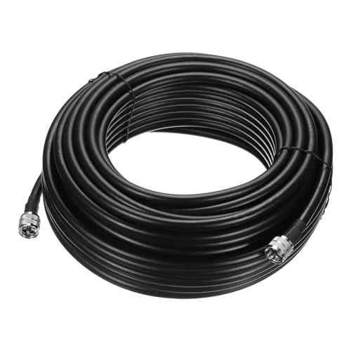 uxcell UHF Male PL-259 to UHF Male PL-259 Low Loss RG213 Coax Jumper Cable 23M/75Ft - size: 75 Feet