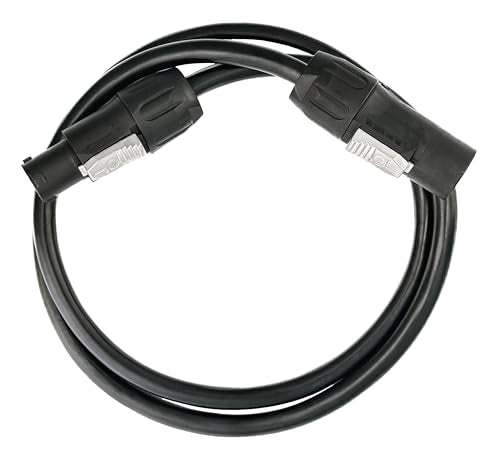 3' True1 Male to Female Jumper, Locking Power Cable, Black, IP65, 14 AWG - size: 3 Foot