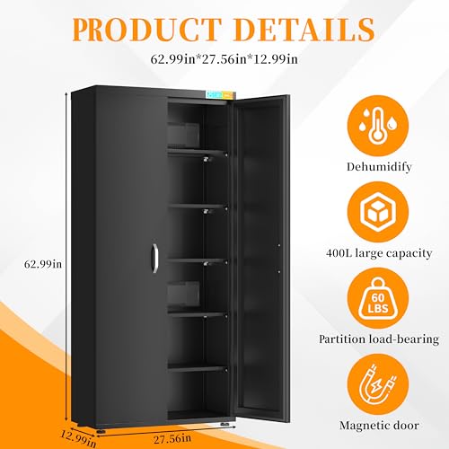 3D Printer Filament Dry Storage Cabinet with Dehumidifier-Smart 25% RH - color: 400l Black