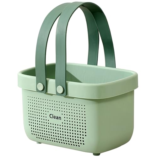 Portable Shower Caddy Basket with Handle Plastic Storage Basket Small Green - color: Green, size: Small