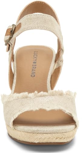 Lucky Brand Women's Mindra Espadrille Wedge Sandal - color: Natural/Plat, size: 12