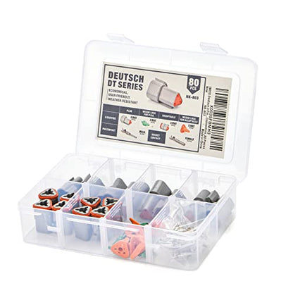 IWISS Deutsch 3 Pin DT Series Connectors, Size 16 Stamped Contacts, 3 Way Automotive Electrical Connectors, 80 Pieces - size: 3PIN(8 Pair)