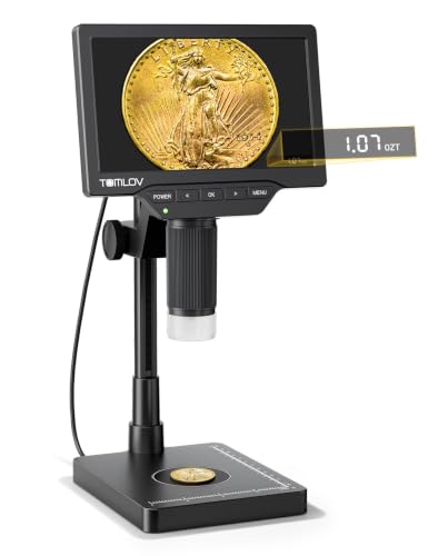 TOMLOV Coin Microscope with Weighing Scale, 7" Digital Magnifier DM4W Max - size: 7-inch