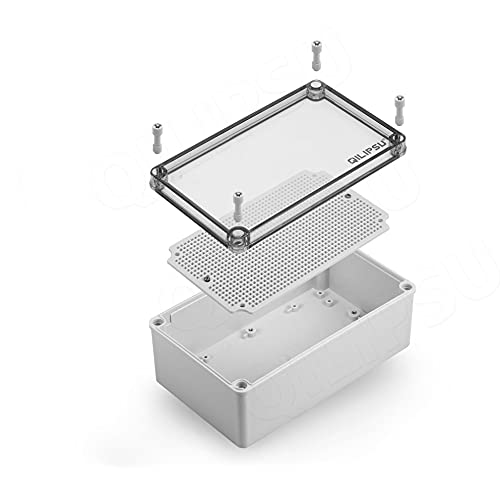 QILIPSU Junction Box with Mounting Plate 250x150x100mm, Clear Cover Plastic DIY Electrical Project Case IP67 Waterproof Dustproof Enclosure (9.8"x5.9"x3.9") - color: Clear Cover, size: 9.8"x5.9"x3.9"