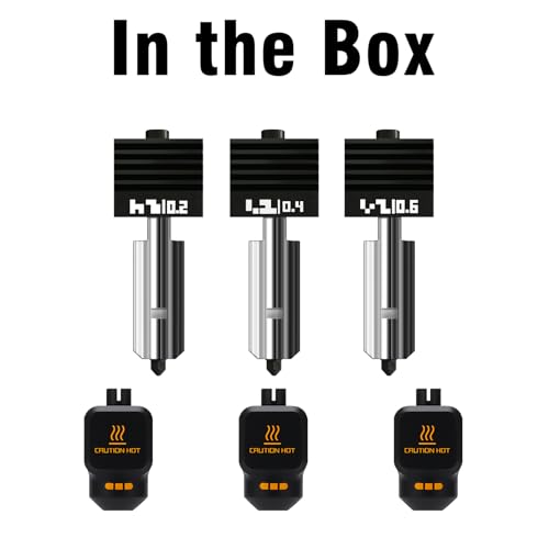 3PK 0.2+0.4+0.6mm P2S Hotend Kit for Bambu Lab P2S/X2D/H2D/H2S/H2C Anti-Clogging & Leak-Proof Design for Bambu Lab P2S Nozzle Hardened Steel Wear-Resistant P2S Extruder Kit for Bambu P2S Combo - style: 3PK（0.2/0.4/0.6mm）Hotend