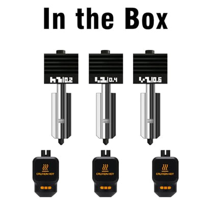3PK 0.2+0.4+0.6mm P2S Hotend Kit for Bambu Lab P2S/X2D/H2D/H2S/H2C Anti-Clogging & Leak-Proof Design for Bambu Lab P2S Nozzle Hardened Steel Wear-Resistant P2S Extruder Kit for Bambu P2S Combo - style: 3PK（0.2/0.4/0.6mm）Hotend