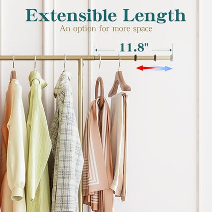 SUOERNUO Clothes Rack with Lockable Wheels Garment Rack for Hanging Clothes