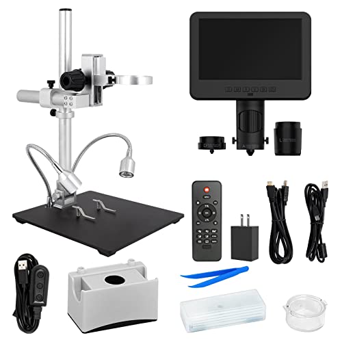 LM246MS 3 Lens 7 inch HDMI Digital Microscope for Adult Soldering - size: 3 Lens 7" HDMI