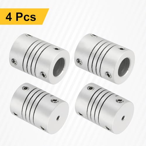 uxcell 4Pcs Flexible Couplings 2mm to 8mm Aluminum Alloy Joint Connector - size: 2mm to 8mm, style: D15 x L20mm