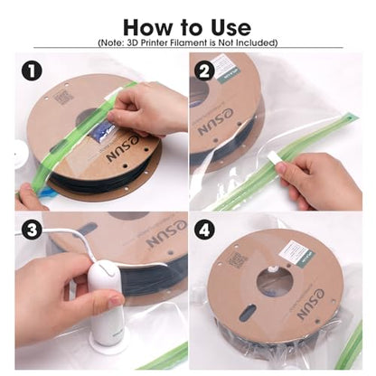 eSUN 3D Printing Filament Vacuum Storage Bag, Spool Storage Sealing Bags Dust Proof Humidity Resistant for Keeping Filament Dry, 5 Vaccum Bags Only - color: 5 Vaccum Bags Only
