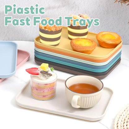 20 Pcs Plastic Art Trays, 10 Colors Stackable Activity Crafts Organizer, 9.4 x 6.8 Inch Sensory Serving Tray for Kids, School Classroom, DIY Painting Beads Projects