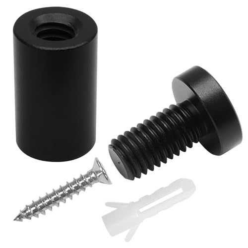 Luomorgo Aluminum Standoff Screws, 1/2" x 3/4", Black, 12 Pcs - color: Black, size: 1/2" x 3/4"