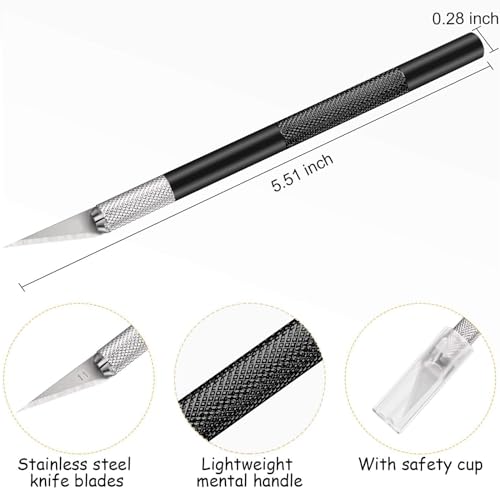 Mudder 15 Pack Exacto Knife Set, Craft Knives Hobby Knife, Black - color: Black