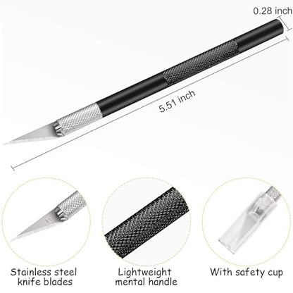 Mudder 15 Pack Exacto Knife Set, Craft Knives Hobby Knife, Black - color: Black