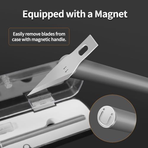 Exacto Knife, Hobby Knife Set with 10 Pieces Blades, Craft Knife Kit, Precision Knife for Pumpkin Carving, Modeling, DIY Artwork, Stencil, Scrapbooking, Paper Cutters for Crafting (Grey) - color: Grey