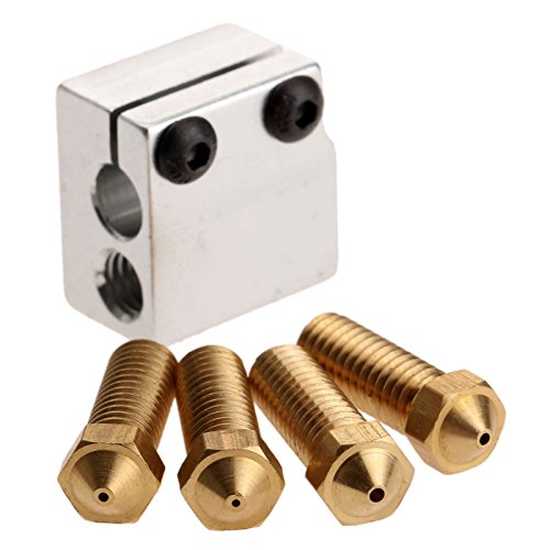 dophee Volcano Nozzle 3D Printer Extruder Print Head and Heater Block Kit