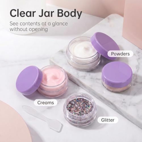 3 Gram Sample Containers 100 Count Empty Lip Balm Containers with Labels - color: Purple