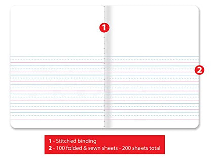 Better Office Products Primary Journals, Hardcover Kindergarten Journal & Kindergarten Composition Notebook, Grades K-2 Primary Composition Book with Picture Space, 100 Sheets (12 pack) - style: 12 pack