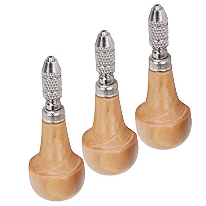 3 Set Pin Vise, Jewelry Making Tool for Gold Silver Processing, with Comfortable Handle and Small Copper, for Carving DIY Woodworking Electronic Assembly