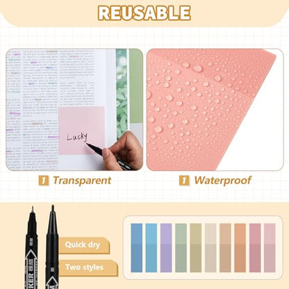 Jutom 39 Pcs Aesthetic Book Annotation Kit,Cream,Cute Style - color: Cream, style: Cute Style