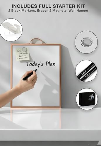 Magnetic Dry Erase Board 12x16 with Handle, Double Sided Portable Rose Gold Whiteboard for Home, Office, School & Kitchen - style: Rose Gold Handle
