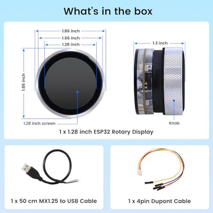 ELECROW 1.28" ESP32 Rotary Display 240x240 HMI IPS Round Knob Touch Display