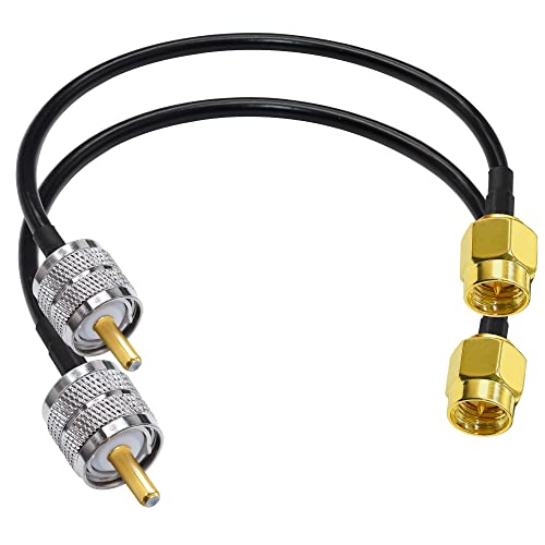 TUOLNK RG58 PL259 to SMA Male Cable 0.98ft(30cm) SMA to UHF Male Jumper - size: 0.98ft-2pcs