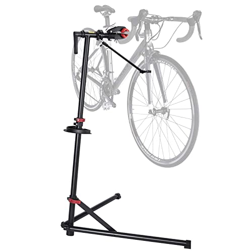 Bike Repair Stand with Cleaner, Shop Home Bicycle Mechanic Maintenance Rack - color: Black+Blue