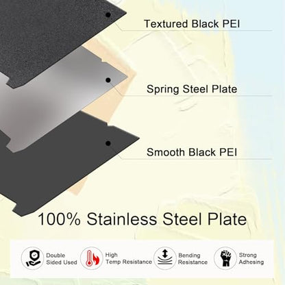 IdeaFormer-3D Smooth Textured PEI Build Plate for Creality K1/K1C/K1 SE/Ender 3 V3 SE/V3 KE/5 S1/S1/Pro, Spring Steel Bed 235x235mm 3D Printer Platform - color: Smooth Black PEI+Textured Black PEI