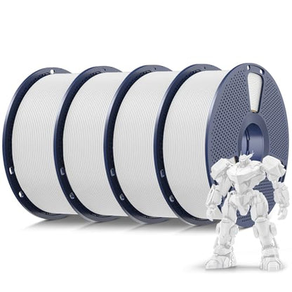 SUNLU PLA 3D Printer Filament, White, 4KG - color: White+white+white+white, size: 4 kg