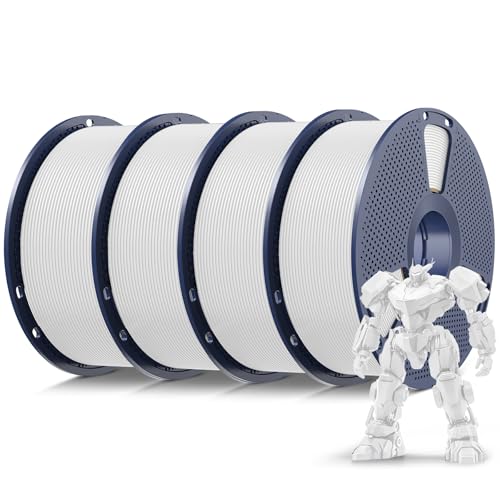 SUNLU PLA 3D Printer Filament, White, 4KG - color: White+white+white+white, size: 4 kg